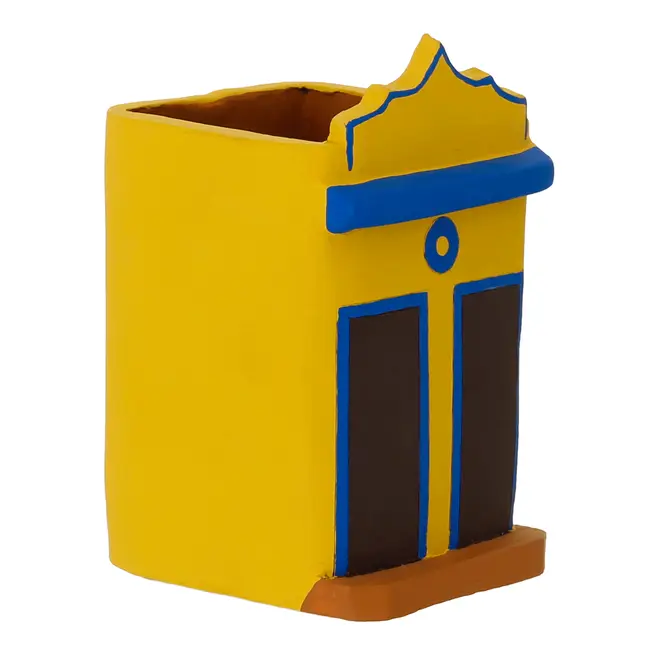 VASO DECORATIVO DE PAREDE III BEBERIBE - AMARELO/BRANCO - Foto 7