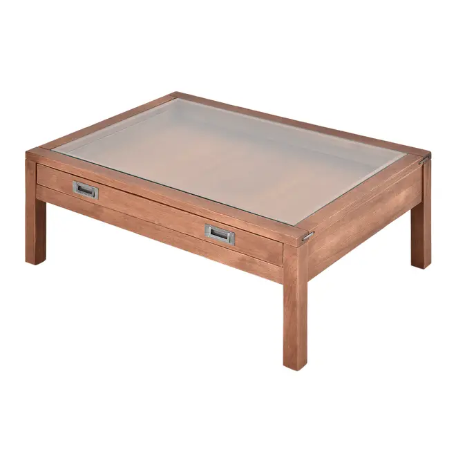 MESA DE CENTRO 96 CM X 65 CM ARMAZÉM - NOZES/INCOLOR - Foto 4