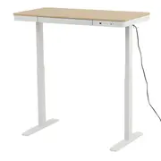 MESA DE ESCRITÓRIO REGULÁVEL E ELÉTRICA 1 GAVETA 1,18 M X 60 CM ELEVATION PLUS - BRANCO/CARVALHO - Foto 5
