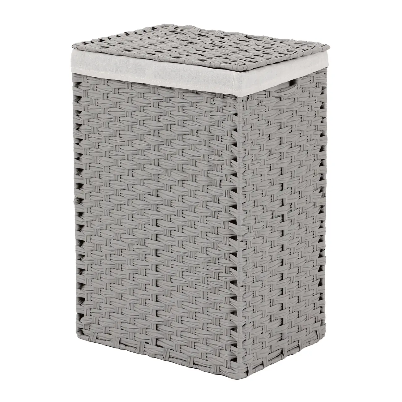 CESTO DOBRÁVEL 60 CM X 40 CM X 30 CM NID - CINZA PROVENCE/NATURAL - Foto 2