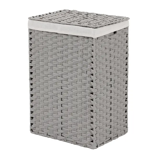 CESTO DOBRÁVEL 60 CM X 40 CM X 30 CM NID - CINZA PROVENCE/NATURAL - Foto 2