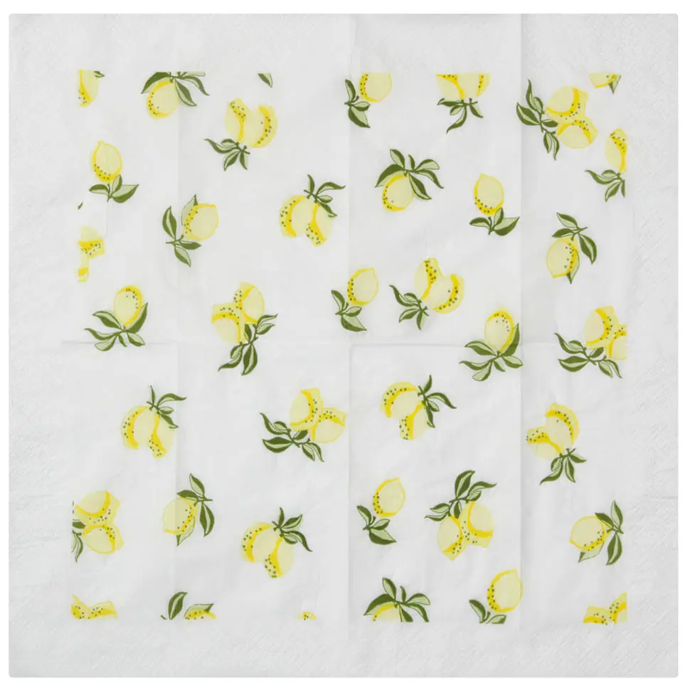 GUARDANAPO 39 CM X 39 CM PACOTE COM 20 PEÇAS LEMON - AMARELO/MULTICOR - Foto 2