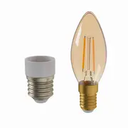 LÂMPADA VELA FILAMENTO E14 E27 3W 220V LUZ AMARELA TASCHIBRA - HANBAR - Foto 14