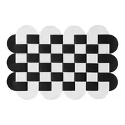 LUGAR AMERICANO CHECKED 45 CM X 30 CM - PRETO/BRANCO - Foto 1