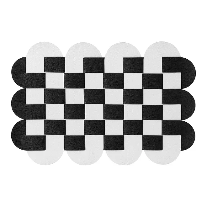 LUGAR AMERICANO CHECKED 45 CM X 30 CM - PRETO/BRANCO - Foto 1
