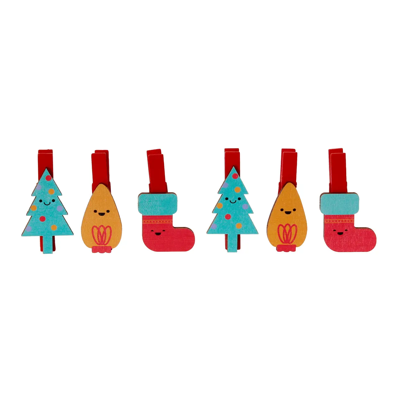 KIT COM 6 PRENDEDORES MIX COLORFUN XMAS - CORES CALEIDOCOLOR - Foto 1