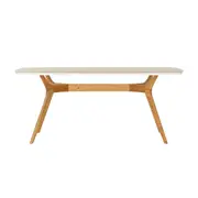 MESA DE JANTAR 1,80 M X 1 M ORGANIC - FREIJÓ/BRANCO - Foto 1