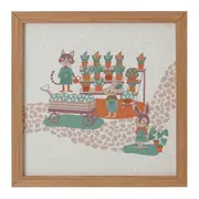QUADRO II 30 CM X 30 CM FEIRA DOS BICHOS - AMÊNDOA/MULTICOR - Foto 1