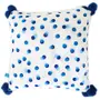 PÉ NA AREIA ARARA/POÁS CAPA ALMOFADA 45 CM X 45 CM - AZUL/BRANCO - Foto 2