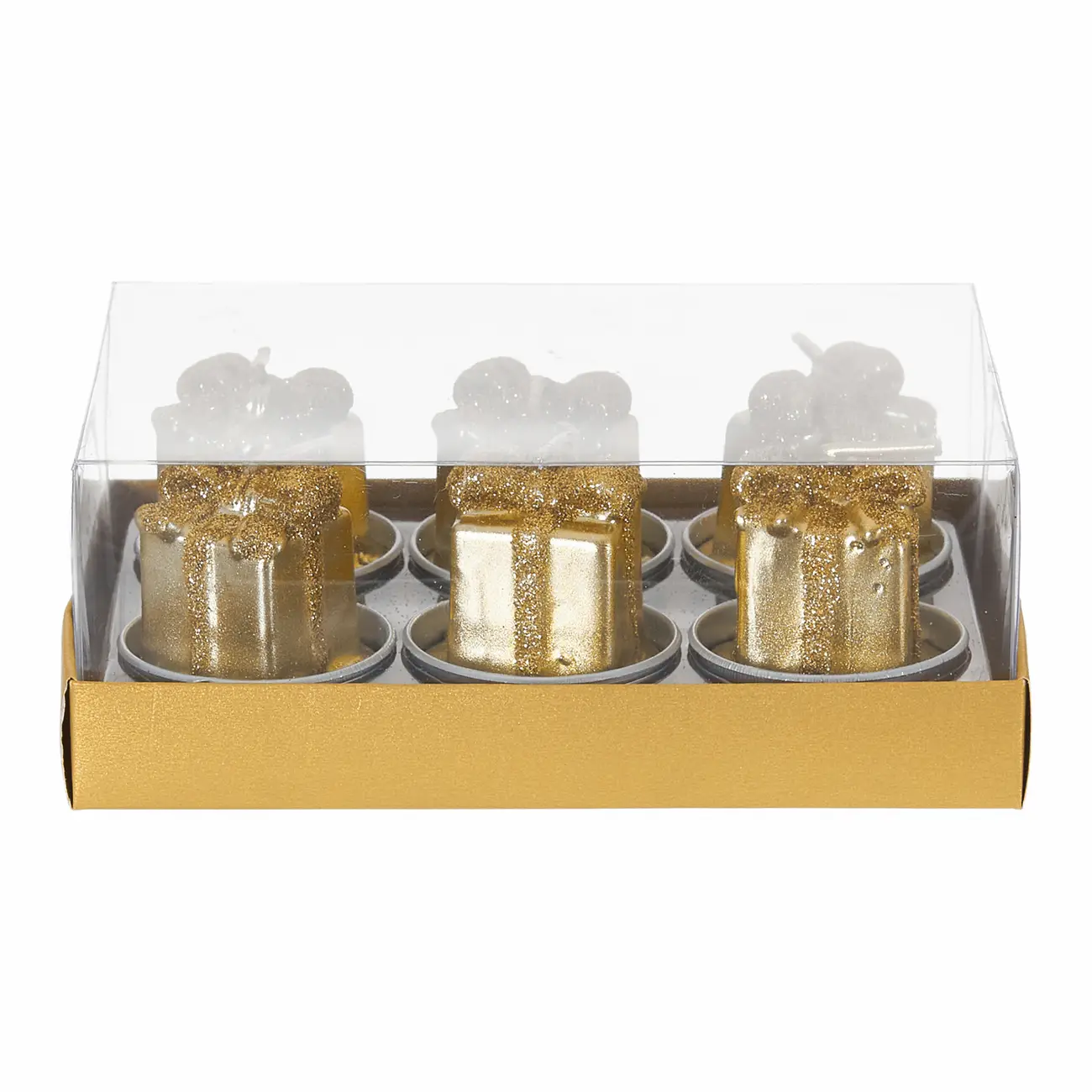 KIT MINI VELAS PRESENTES C/6 4 CM FINE FESTIVITY - OURO - Foto 1