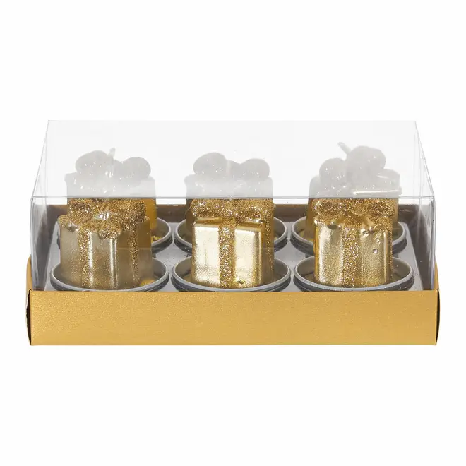 KIT MINI VELAS PRESENTES C/6 4 CM FINE FESTIVITY - OURO - Foto 1