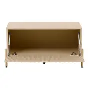 ARMÁRIO DE BANHEIRO 1 PORTA BASCULANTE 85 CM X 40 CM RIBS - AREIA/AREIA - Foto 3