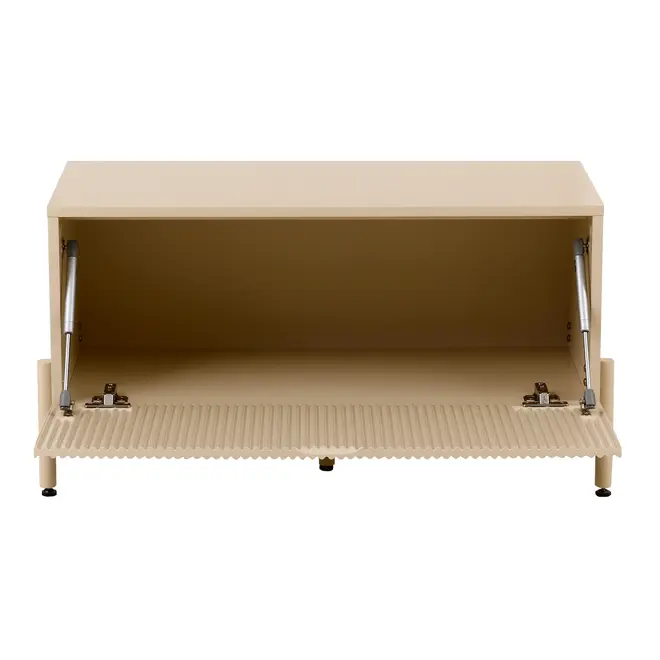 ARMÁRIO DE BANHEIRO 1 PORTA BASCULANTE 85 CM X 40 CM RIBS - AREIA/AREIA - Foto 3