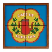 QUADRO 33 CM X 33 CM MEMÓRIA INTERIOR CAFÉ - NOZES/AZUL HISTÓRICO - Foto 1