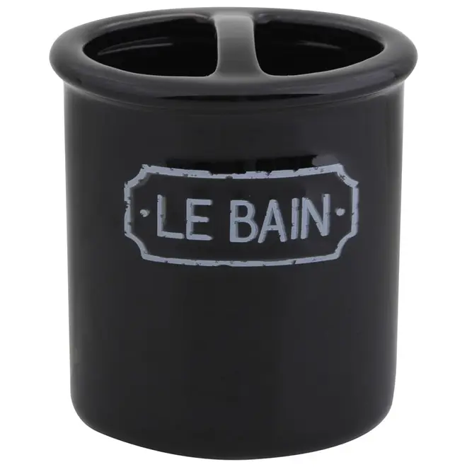 PORTA-ESCOVA PASTA LE BAIN - PRETO/BRANCO - Foto 1