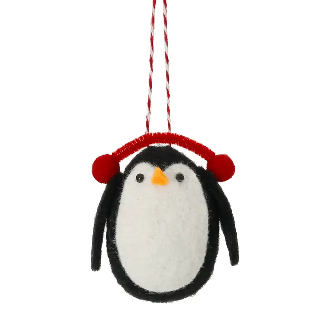 PINGENTE PINGUIM COLORFUN XMAS - PRETO/BRANCO - Foto 1