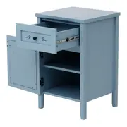 MESA DE CABECEIRA 1 GAVETA/1 PORTA BOUQUET XODÓ - BLEU CENDRÉ/MULTICOR - Foto 4