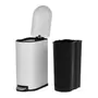 LIXEIRA COM PEDAL 40 L GIBBOUS - BRANCO BRILHANTE/INOX - Foto 5