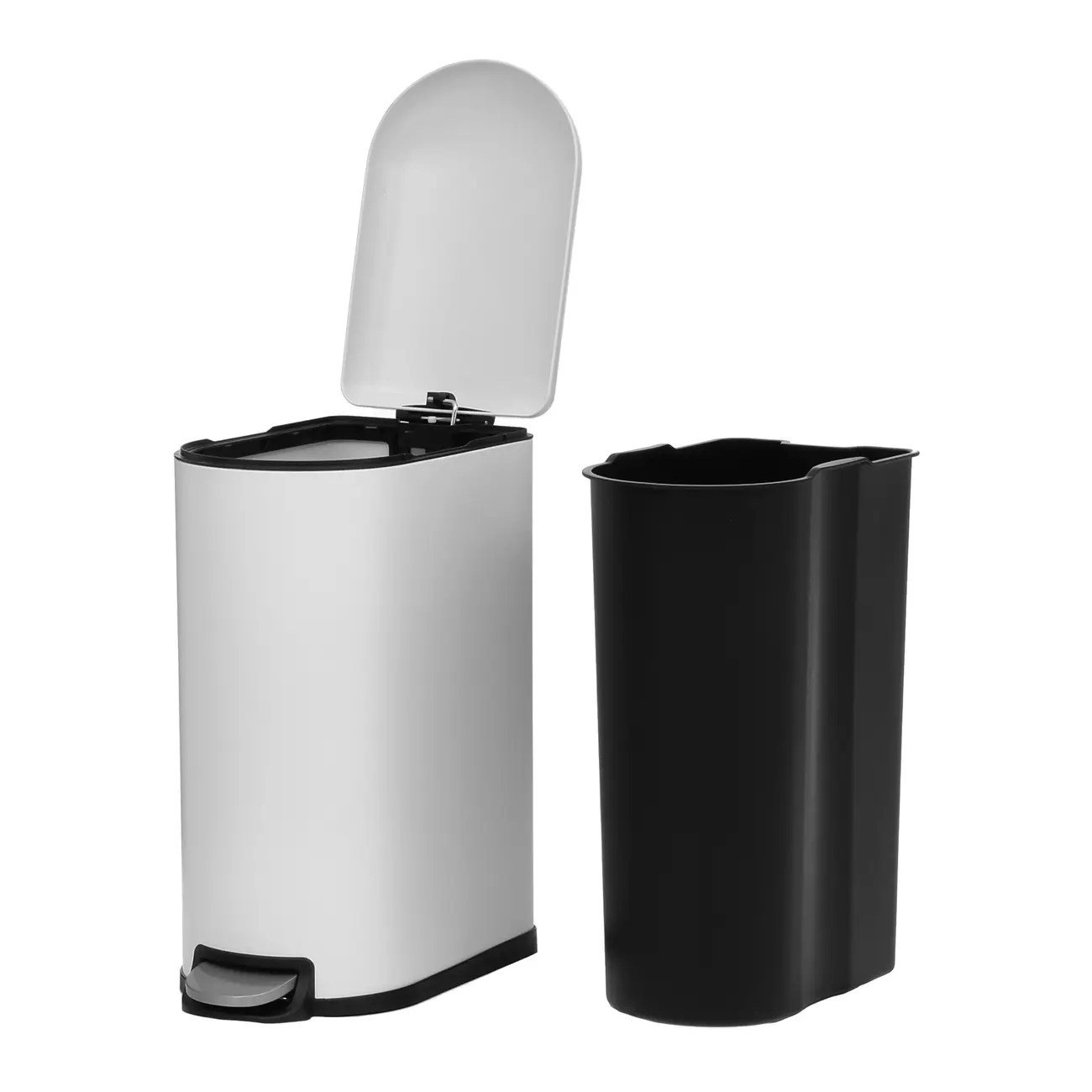 LIXEIRA COM PEDAL 40 L GIBBOUS - BRANCO BRILHANTE/INOX - Foto 5