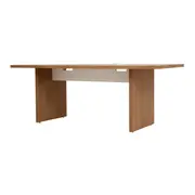MESA REUNIÃO 2,10 M X 1,10 M COM CAIXA PARA CONECTIVIDADE BOSS - OAK TAMMI/BRANCO - Foto 6