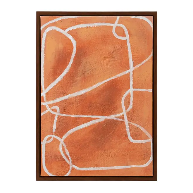 QUADRO 50 CM X 70 CM GESTURE - CASTANHO/CASCA DE URUCUM - Foto 1