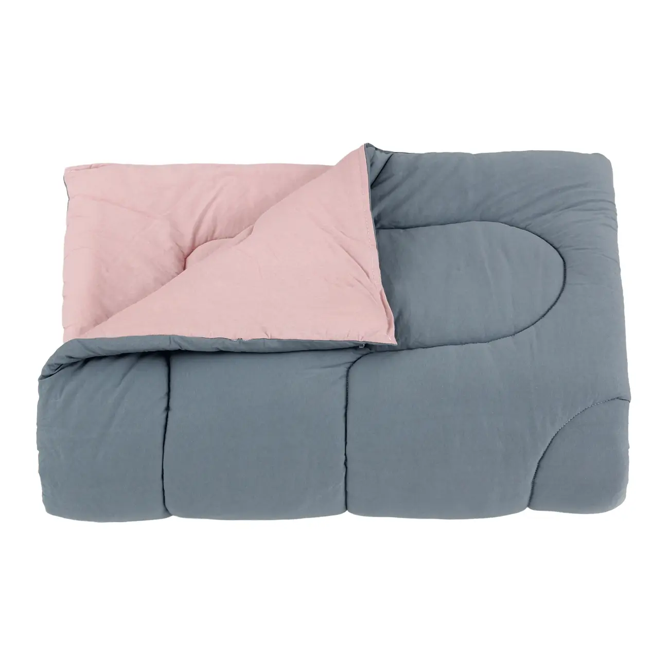 EDREDOM DUPLA-FACE CASAL/QUEEN 2,40 M X 2,50 M MISCELLAN - CINZA/ROSA CLARO - Foto 1