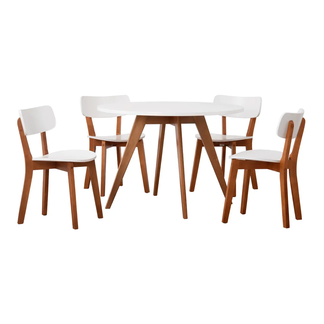MESA COM 4 CADEIRAS TAVE/HIBISCO - NOZES/BRANCO - Foto 1