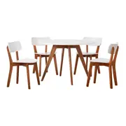 MESA COM 4 CADEIRAS TAVE/HIBISCO - NOZES/BRANCO - Foto 1