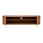 RACK 1,80 M X 43 CM ECLAIR TELA - NOZES/DOURADO - Foto 1