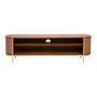 RACK 1,80 M X 43 CM ECLAIR TELA - NOZES/DOURADO - Foto 1