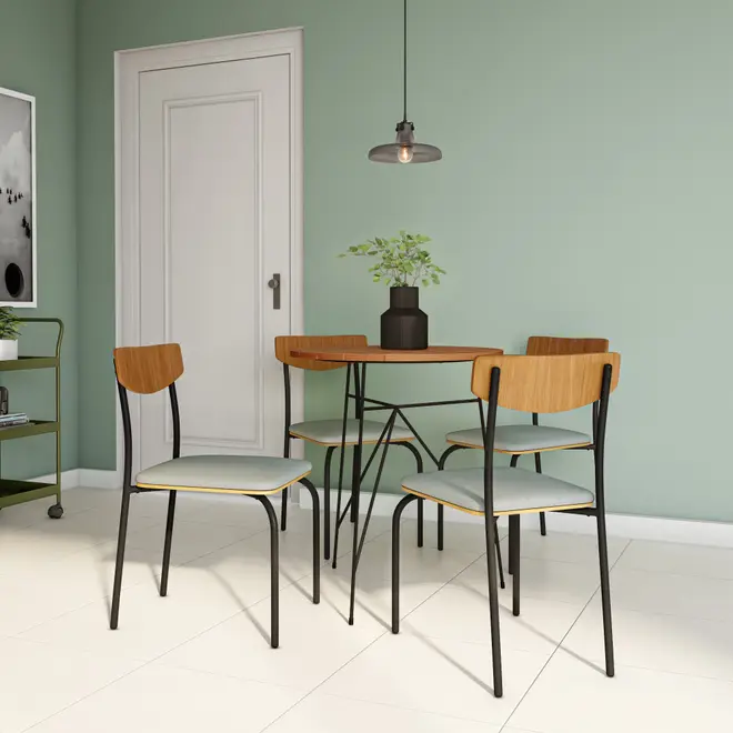 MESA REDONDA 68 CM CLAVE - PRETO/EUCALIPTO - Foto 6