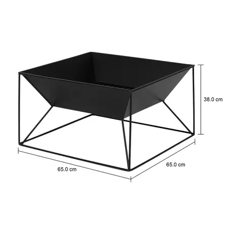 Imagem com medidas do produto FIRE PIT / LAREIRA EXTERNA 38 CM X 65 CM X 65 CM BRASA