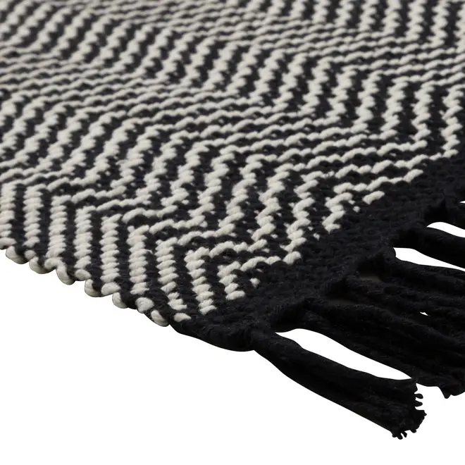 TAPETE 50 CM X 80 CM ASTI - PRETO/NATURAL - Foto 3