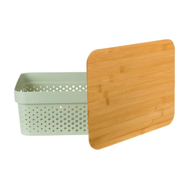 CAIXA 14 CM X 35 CM X 26 CM BAMBUMIX - BAMBU/SÁLVIA - Foto 4