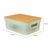 CAIXA 14 CM X 35 CM X 26 CM BAMBUMIX - BAMBU/SÁLVIA - Foto 10