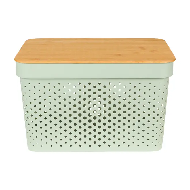 CAIXA 22 CM X 35 CM X 26 CM BAMBUMIX - BAMBU/SÁLVIA - Foto 1