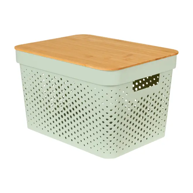 CAIXA 22 CM X 35 CM X 26 CM BAMBUMIX - BAMBU/SÁLVIA - Foto 2