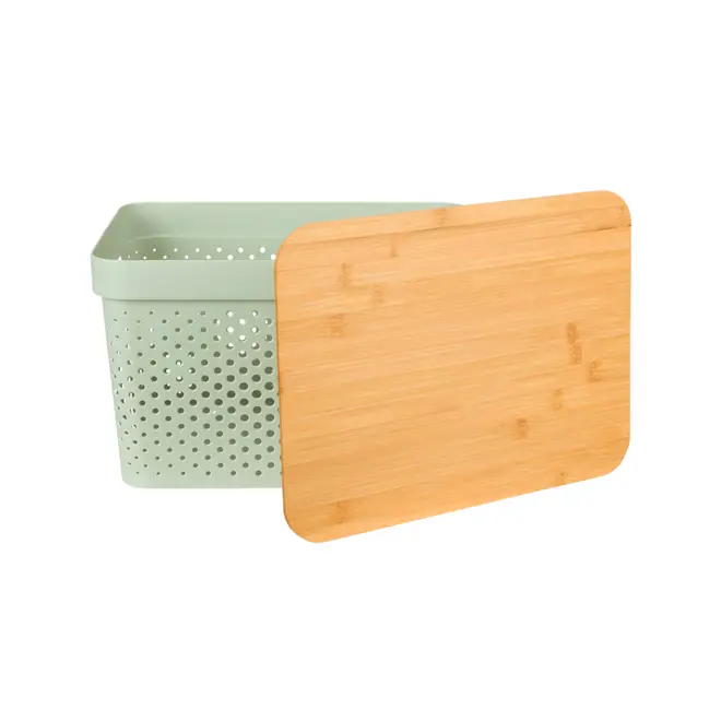 CAIXA 22 CM X 35 CM X 26 CM BAMBUMIX - BAMBU/SÁLVIA - Foto 4
