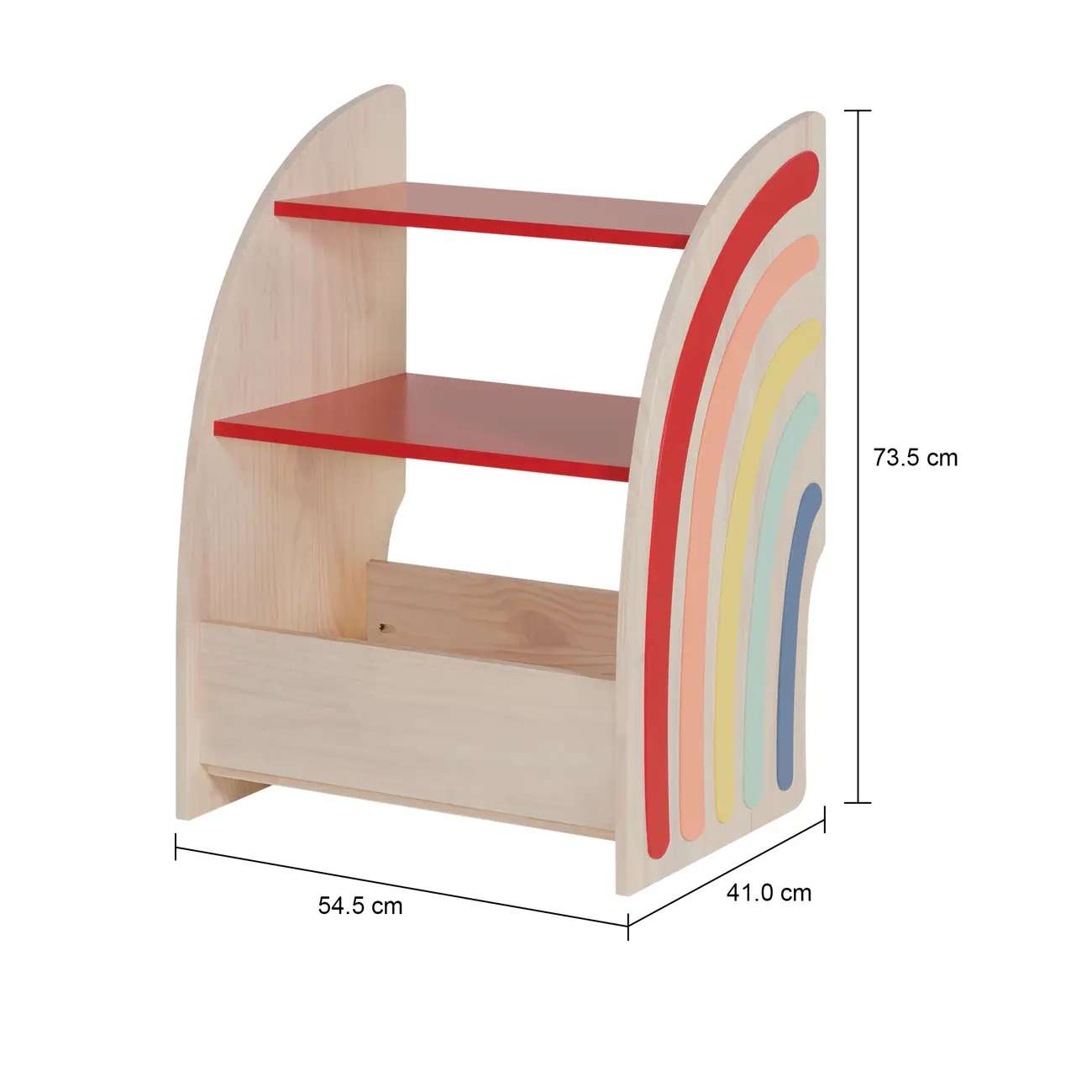 ESTANTE INFANTIL 54 CM X 73 CM ARCA-ÍRIS - NATURAL WASHED/MULTICOR - Foto 7