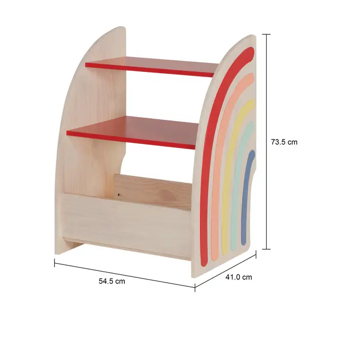 ESTANTE INFANTIL 54 CM X 73 CM ARCA-ÍRIS - NATURAL WASHED/MULTICOR - Foto 7