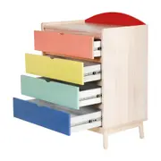 ARCA-ÍRIS CÔMODA 4 GAVETAS 75 CM X 47 CM - NATURAL WASHED/MULTICOR - Foto 3