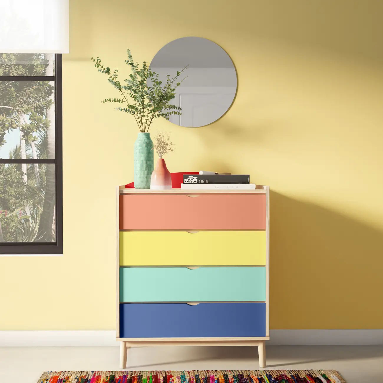 ARCA-ÍRIS CÔMODA 4 GAVETAS 75 CM X 47 CM - NATURAL WASHED/MULTICOR - Foto 9