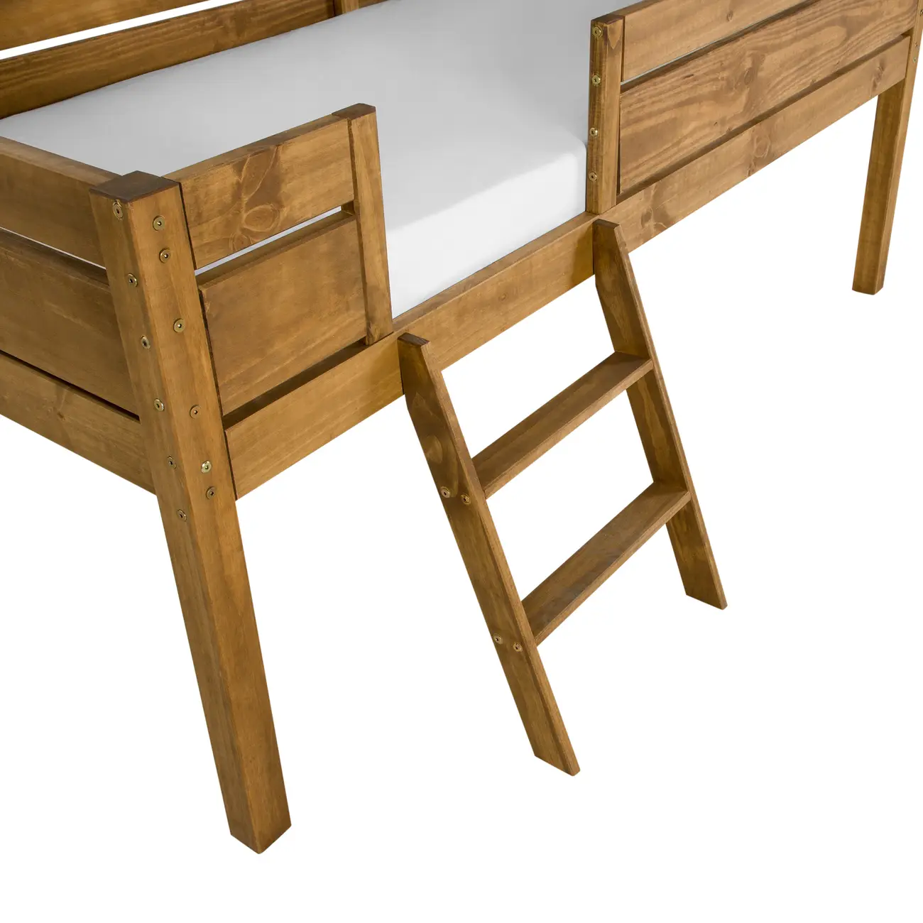 CAMA DE SOLTEIRO COM ESCADA 78 CM WOOD CAMP - ENCERADO CASTANHO - Foto 5