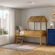 CAMA DE SOLTEIRO COM ESCADA 78 CM WOOD CAMP - ENCERADO CASTANHO - Foto 10