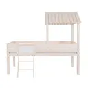 BRANCO LAVADO - CAMA DE SOLTEIRO COM ESCADA 78 CM WOOD CAMP