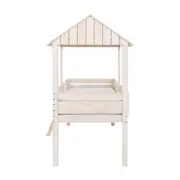 CAMA DE SOLTEIRO COM ESCADA 78 CM WOOD CAMP - BRANCO LAVADO - Foto 3