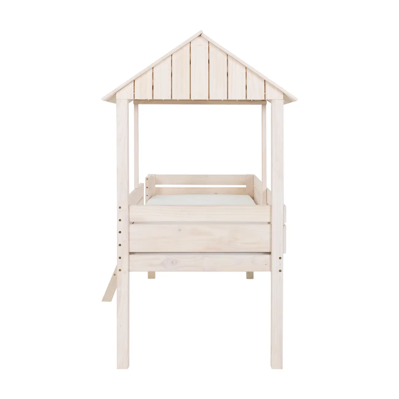 CAMA DE SOLTEIRO COM ESCADA 78 CM WOOD CAMP - BRANCO LAVADO - Foto 3