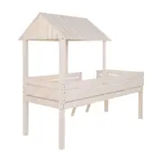 CAMA DE SOLTEIRO COM ESCADA 78 CM WOOD CAMP - BRANCO LAVADO - Foto 4