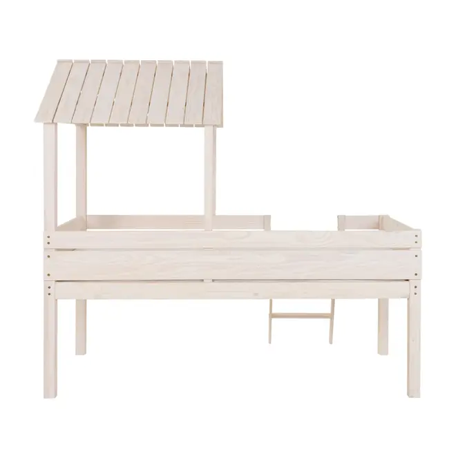 CAMA DE SOLTEIRO COM ESCADA 78 CM WOOD CAMP - BRANCO LAVADO - Foto 5