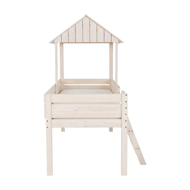 CAMA DE SOLTEIRO COM ESCADA 78 CM WOOD CAMP - BRANCO LAVADO - Foto 6